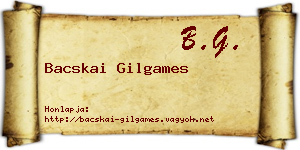 Bacskai Gilgames névjegykártya